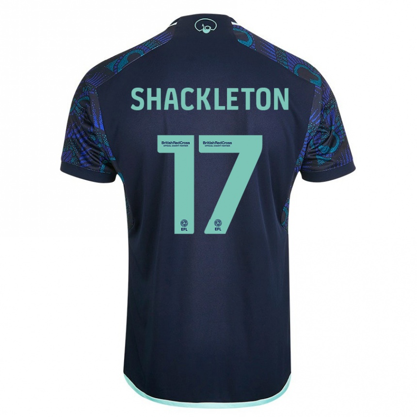 Kinder Fußball Jamie Shackleton #17 Blau Auswärtstrikot Trikot 2023/24 T-Shirt Luxemburg