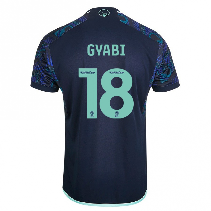 Kinder Fußball Darko Gyabi #18 Blau Auswärtstrikot Trikot 2023/24 T-Shirt Luxemburg