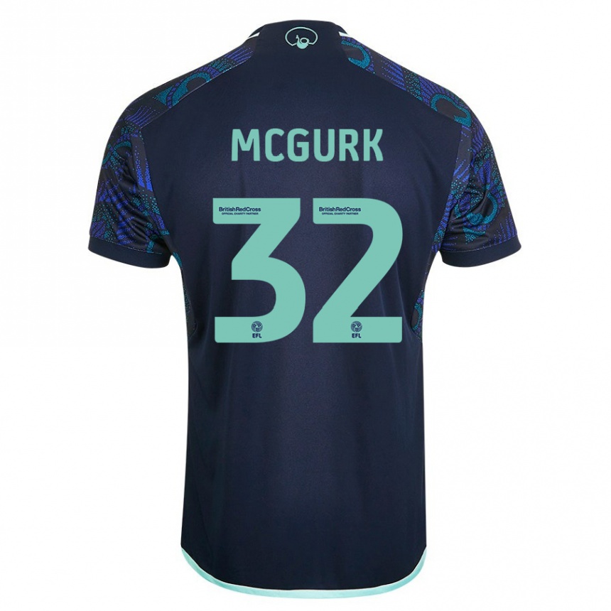 Kinder Fußball Sean Mcgurk #32 Blau Auswärtstrikot Trikot 2023/24 T-Shirt Luxemburg