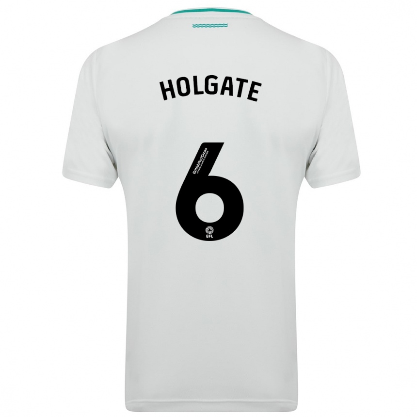 Kinder Fußball Mason Holgate #6 Weiß Auswärtstrikot Trikot 2023/24 T-Shirt Luxemburg