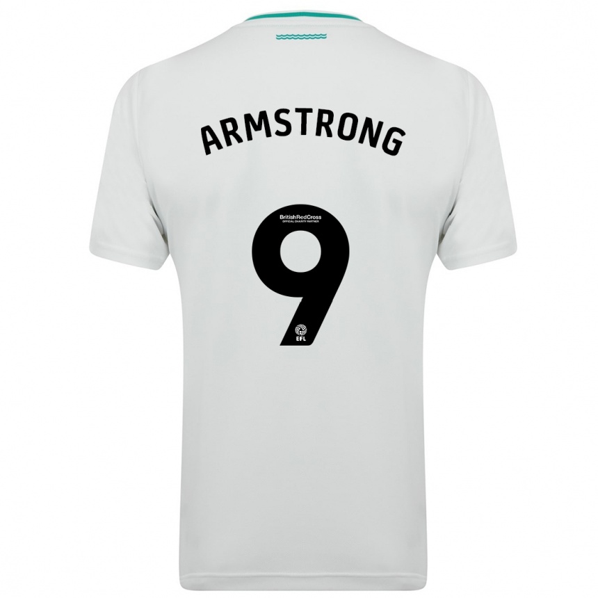 Kinder Fußball Adam Armstrong #9 Weiß Auswärtstrikot Trikot 2023/24 T-Shirt Luxemburg