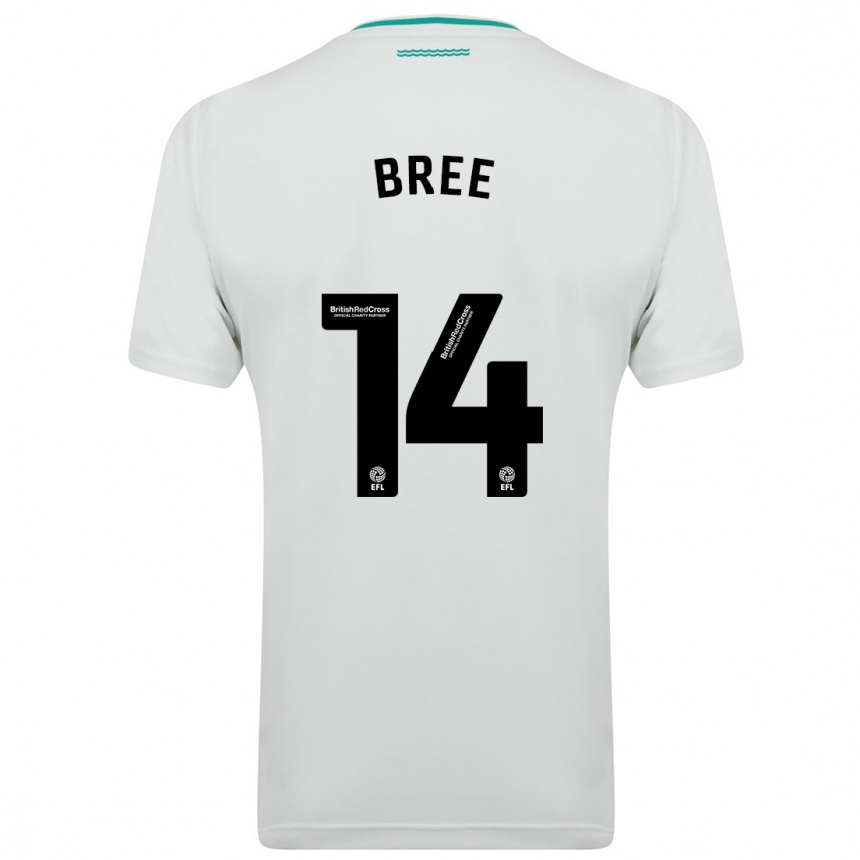 Kinder Fußball James Bree #14 Weiß Auswärtstrikot Trikot 2023/24 T-Shirt Luxemburg