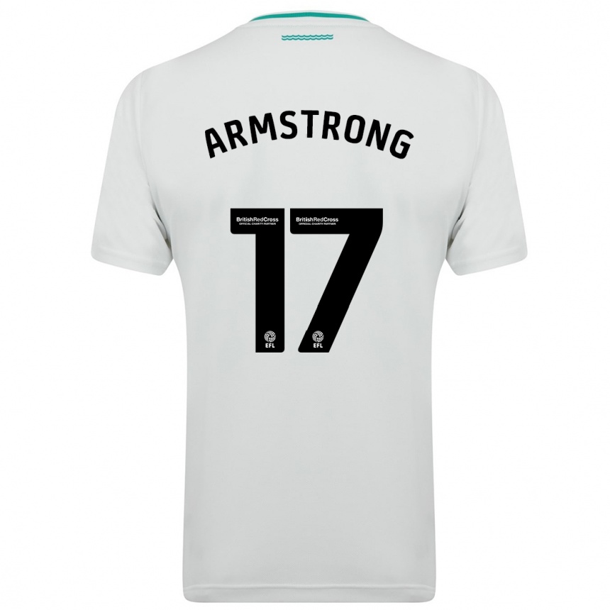 Kinder Fußball Stuart Armstrong #17 Weiß Auswärtstrikot Trikot 2023/24 T-Shirt Luxemburg