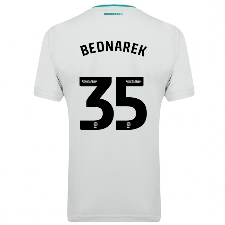 Kinder Fußball Jan Bednarek #35 Weiß Auswärtstrikot Trikot 2023/24 T-Shirt Luxemburg