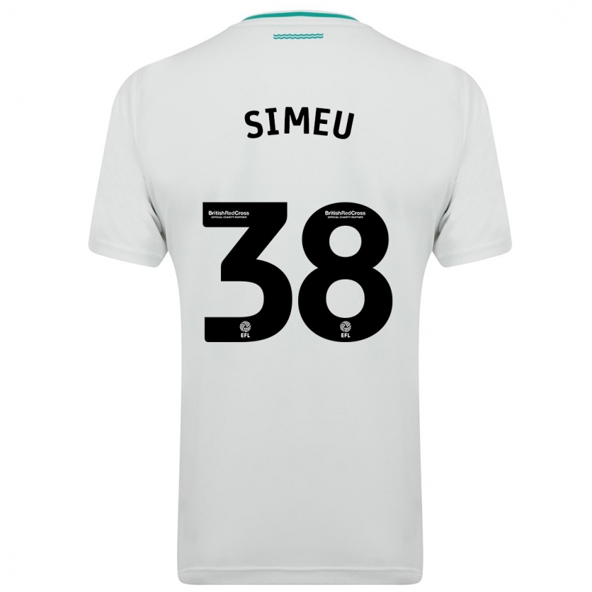 Kinder Fußball Dynel Simeu #38 Weiß Auswärtstrikot Trikot 2023/24 T-Shirt Luxemburg