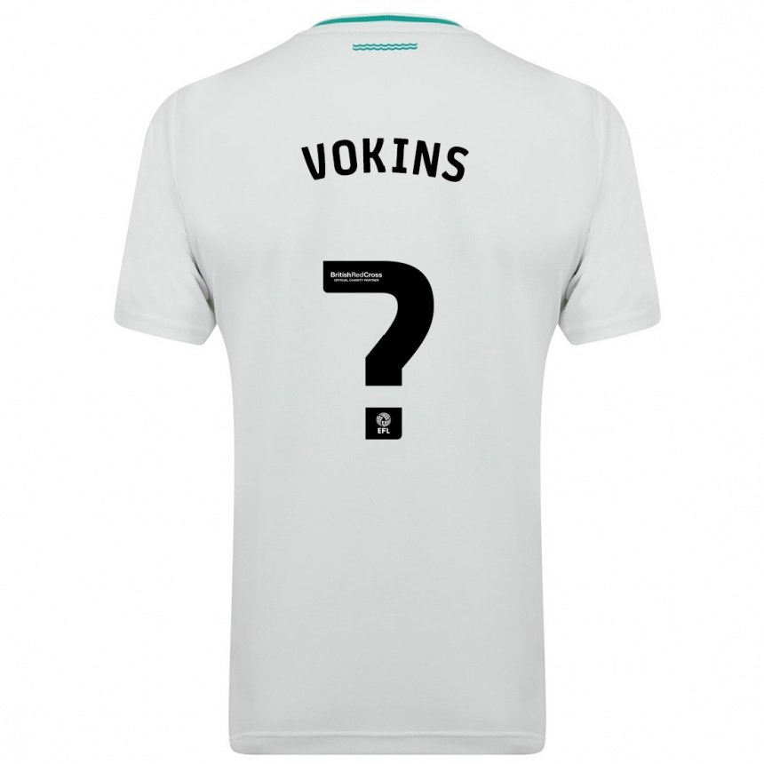 Kinder Fußball Jake Vokins #0 Weiß Auswärtstrikot Trikot 2023/24 T-Shirt Luxemburg