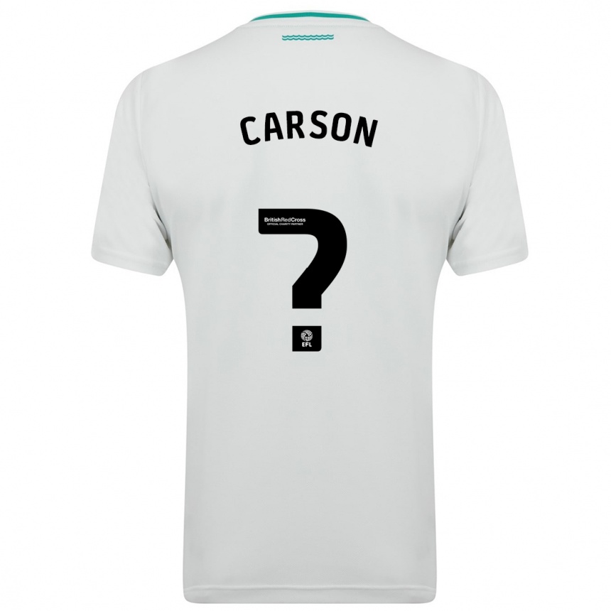 Kinder Fußball Matty Carson #0 Weiß Auswärtstrikot Trikot 2023/24 T-Shirt Luxemburg