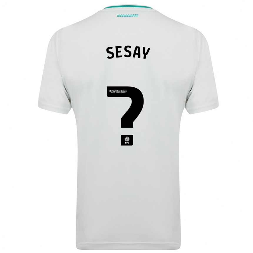 Kinder Fußball Moses Sesay #0 Weiß Auswärtstrikot Trikot 2023/24 T-Shirt Luxemburg