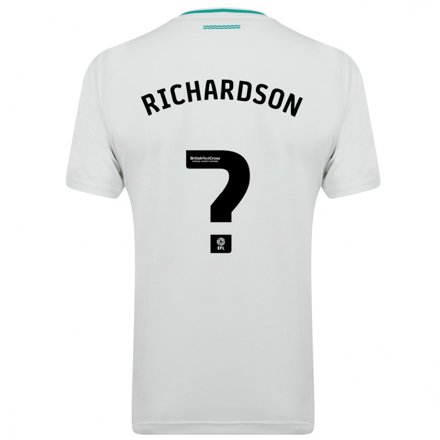 Kinder Fußball Cale Richardson #0 Weiß Auswärtstrikot Trikot 2023/24 T-Shirt Luxemburg