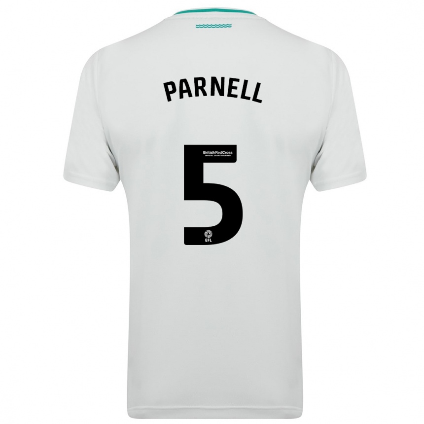 Kinder Fußball Rosanna Parnell #5 Weiß Auswärtstrikot Trikot 2023/24 T-Shirt Luxemburg