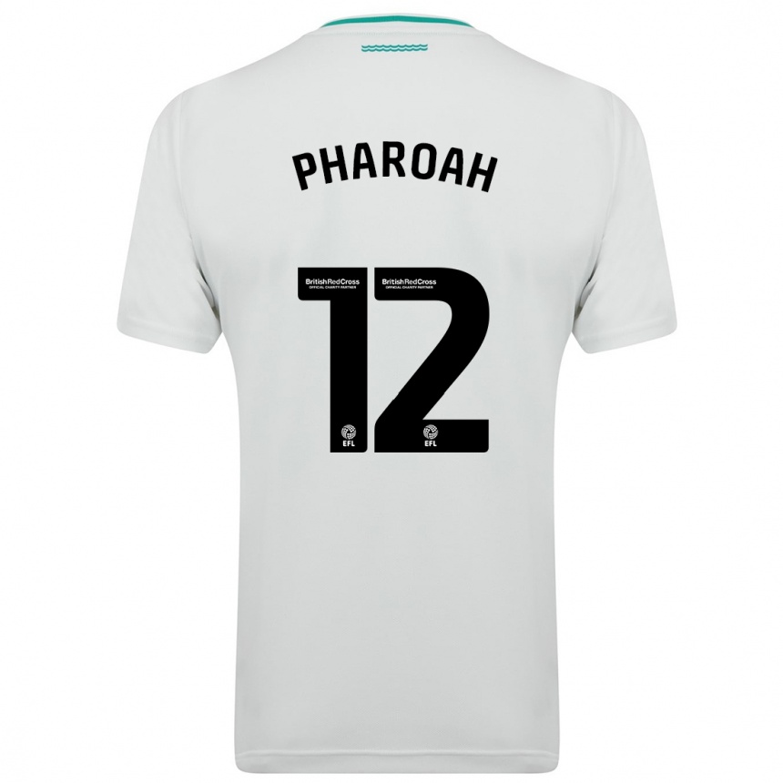 Kinder Fußball Sophia Pharoah #12 Weiß Auswärtstrikot Trikot 2023/24 T-Shirt Luxemburg