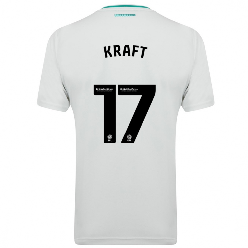 Kinder Fußball Emily Kraft #17 Weiß Auswärtstrikot Trikot 2023/24 T-Shirt Luxemburg