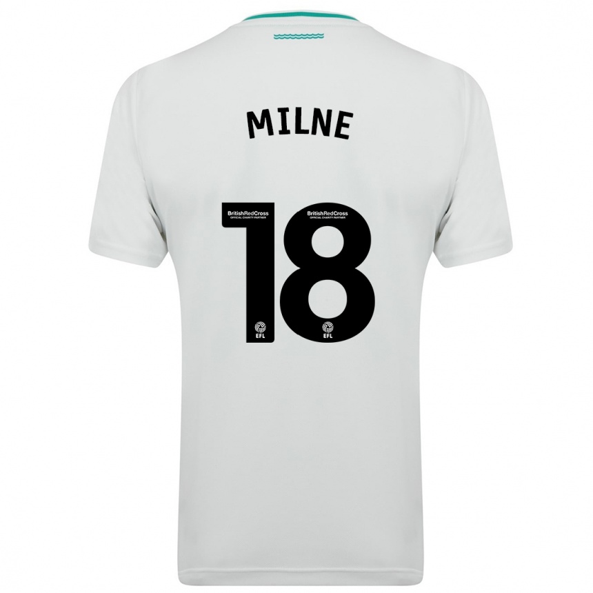 Kinder Fußball Isabel Milne #18 Weiß Auswärtstrikot Trikot 2023/24 T-Shirt Luxemburg