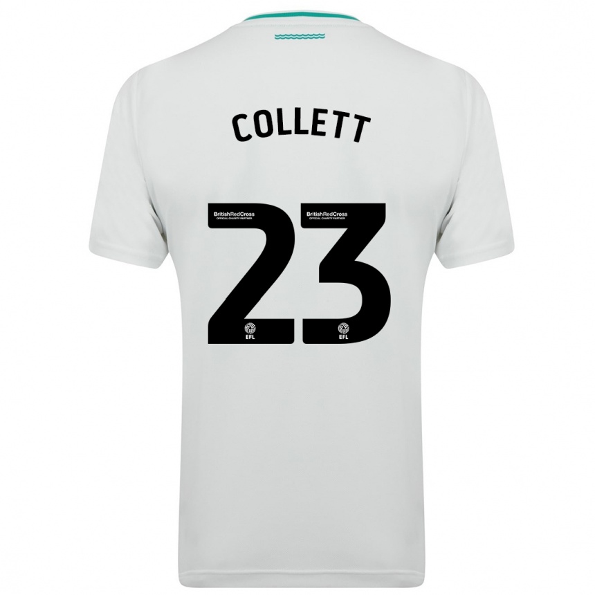 Kinder Fußball Megan Collett #23 Weiß Auswärtstrikot Trikot 2023/24 T-Shirt Luxemburg