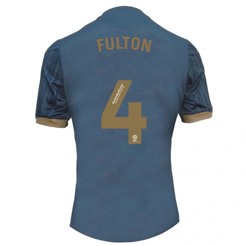 Kinder Fußball Jay Fulton #4 Dunkles Blaugrün Auswärtstrikot Trikot 2023/24 T-Shirt Luxemburg