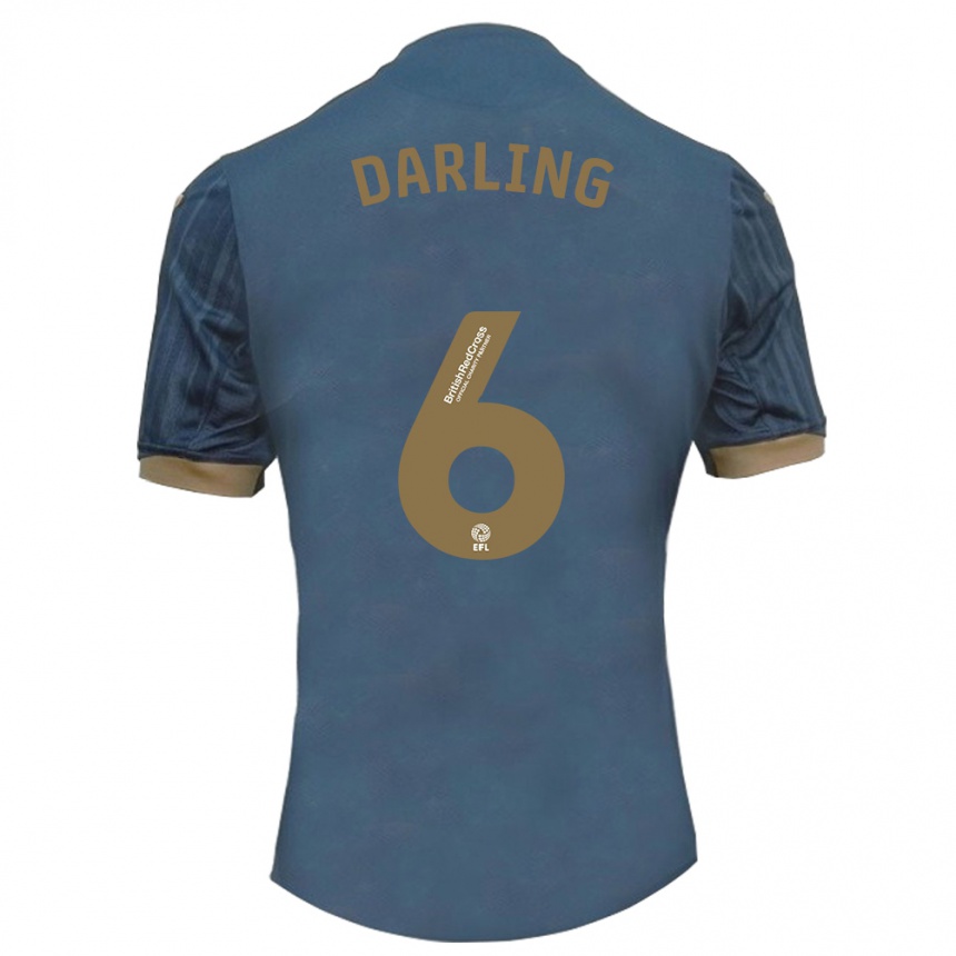 Kinder Fußball Harry Darling #6 Dunkles Blaugrün Auswärtstrikot Trikot 2023/24 T-Shirt Luxemburg