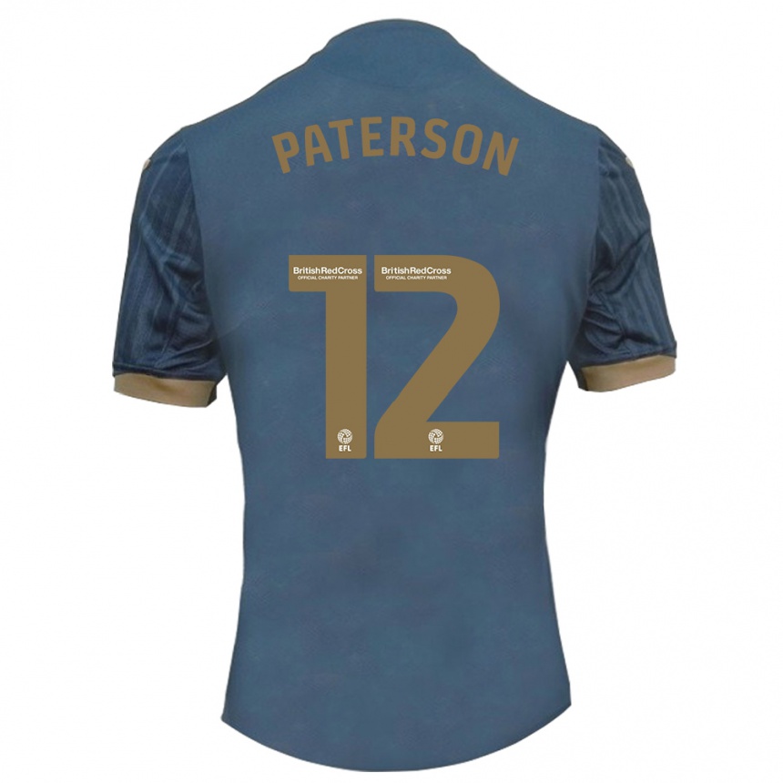 Kinder Fußball Jamie Paterson #12 Dunkles Blaugrün Auswärtstrikot Trikot 2023/24 T-Shirt Luxemburg