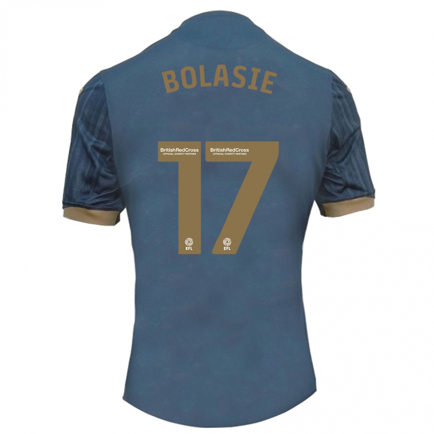 Kinder Fußball Yannick Bolasie #17 Dunkles Blaugrün Auswärtstrikot Trikot 2023/24 T-Shirt Luxemburg