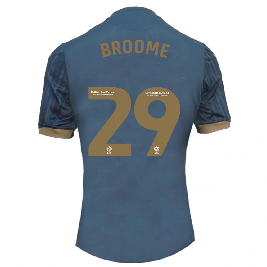 Kinder Fußball Nathan Broome #29 Dunkles Blaugrün Auswärtstrikot Trikot 2023/24 T-Shirt Luxemburg