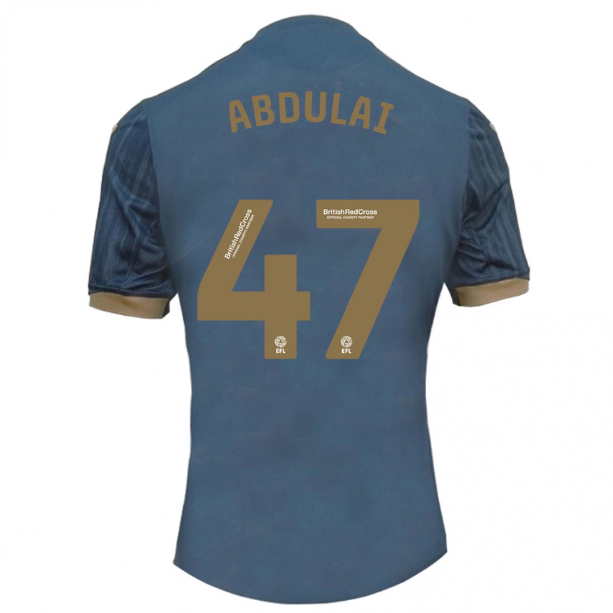 Kinder Fußball Azeem Abdulai #47 Dunkles Blaugrün Auswärtstrikot Trikot 2023/24 T-Shirt Luxemburg