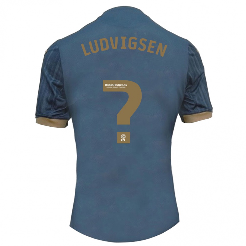 Kinder Fußball Kai Ludvigsen #0 Dunkles Blaugrün Auswärtstrikot Trikot 2023/24 T-Shirt Luxemburg