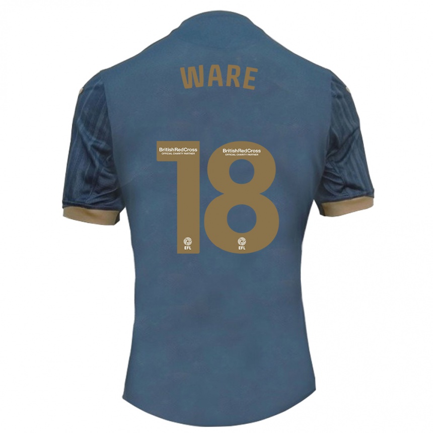 Kinder Fußball Phoebe Ware #18 Dunkles Blaugrün Auswärtstrikot Trikot 2023/24 T-Shirt Luxemburg