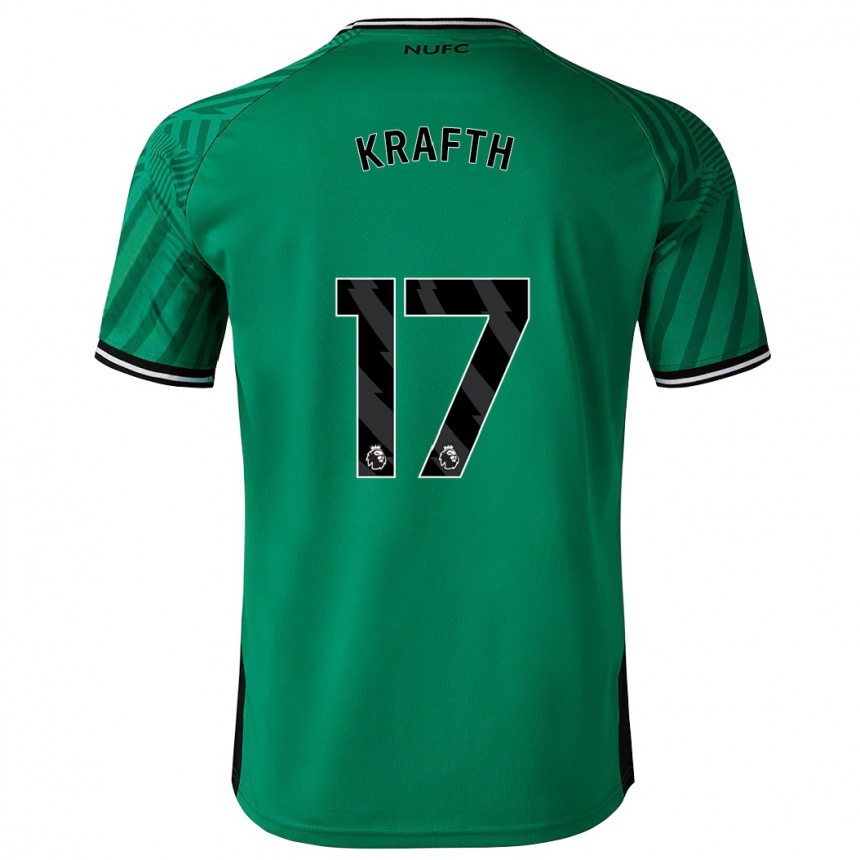 Kinder Fußball Emil Krafth #17 Grün Auswärtstrikot Trikot 2023/24 T-Shirt Luxemburg