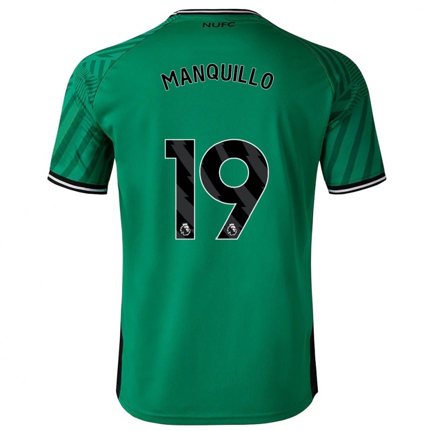 Kinder Fußball Javier Manquillo #19 Grün Auswärtstrikot Trikot 2023/24 T-Shirt Luxemburg