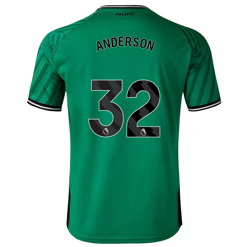 Kinder Fußball Elliot Anderson #32 Grün Auswärtstrikot Trikot 2023/24 T-Shirt Luxemburg