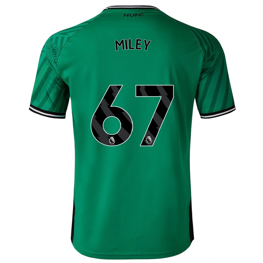 Kinder Fußball Lewis Miley #67 Grün Auswärtstrikot Trikot 2023/24 T-Shirt Luxemburg