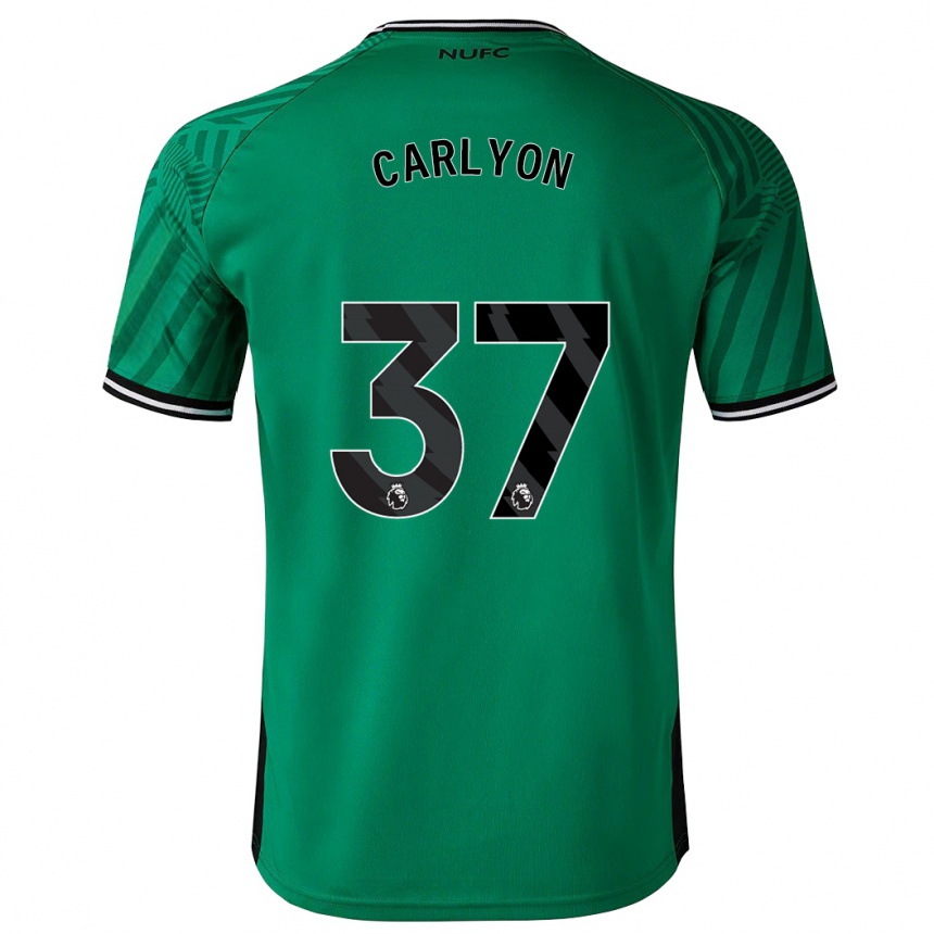 Kinder Fußball Nathan Carlyon #37 Grün Auswärtstrikot Trikot 2023/24 T-Shirt Luxemburg