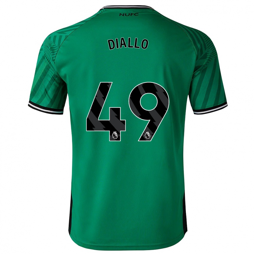 Kinder Fußball Amadou Diallo #49 Grün Auswärtstrikot Trikot 2023/24 T-Shirt Luxemburg