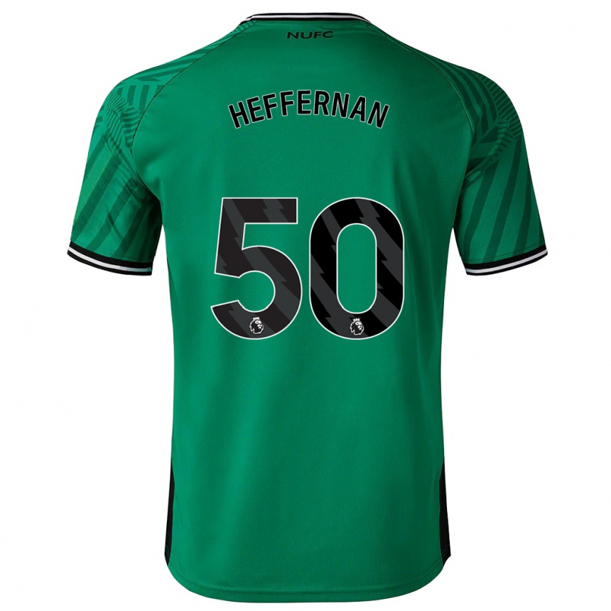 Kinder Fußball Cathal Heffernan #50 Grün Auswärtstrikot Trikot 2023/24 T-Shirt Luxemburg