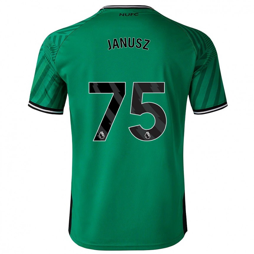 Kinder Fußball Adrian Janusz #75 Grün Auswärtstrikot Trikot 2023/24 T-Shirt Luxemburg