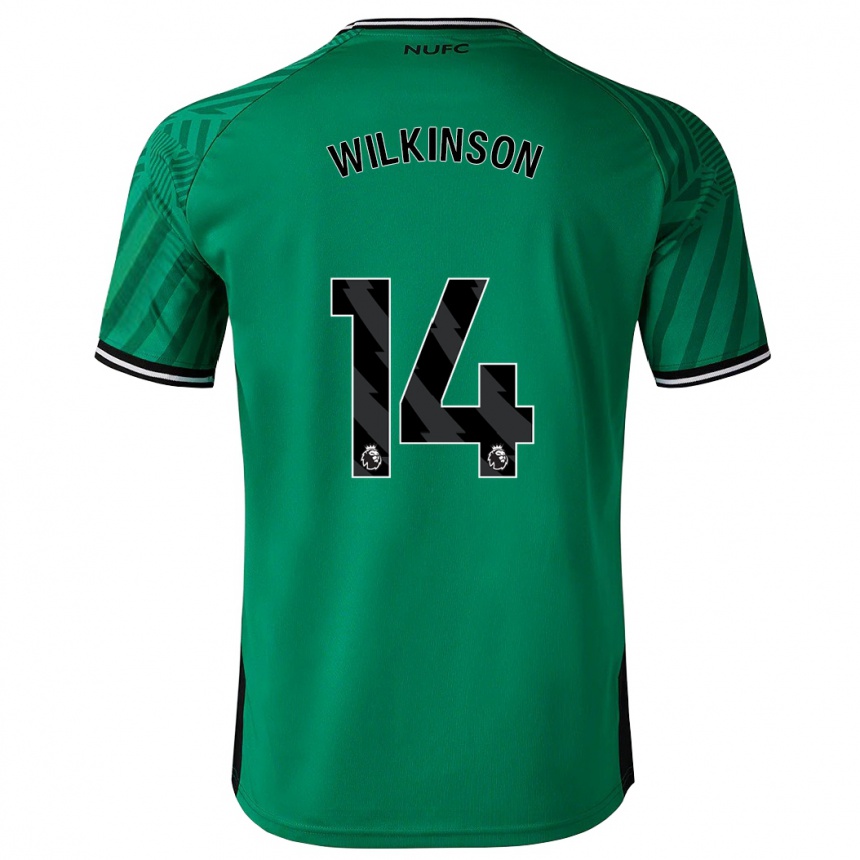 Kinder Fußball Sharna Wilkinson #14 Grün Auswärtstrikot Trikot 2023/24 T-Shirt Luxemburg