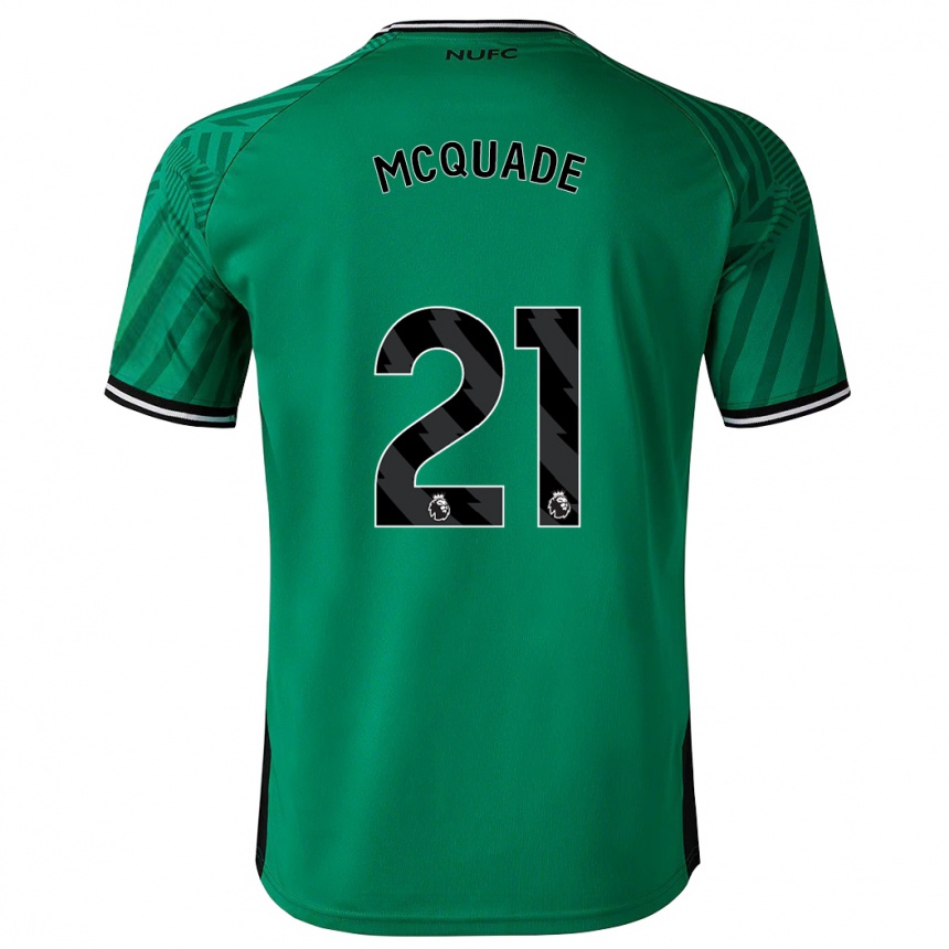 Kinder Fußball Jasmine Mcquade #21 Grün Auswärtstrikot Trikot 2023/24 T-Shirt Luxemburg