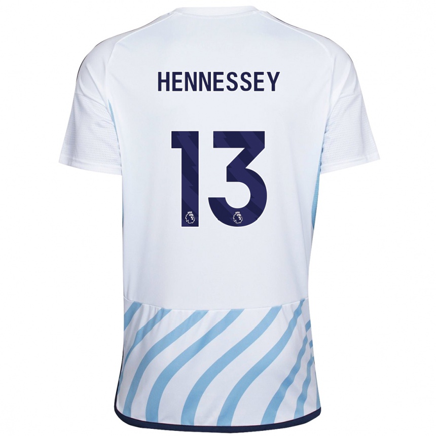 Kinder Fußball Wayne Hennessey #13 Weiß Blau Auswärtstrikot Trikot 2023/24 T-Shirt Luxemburg