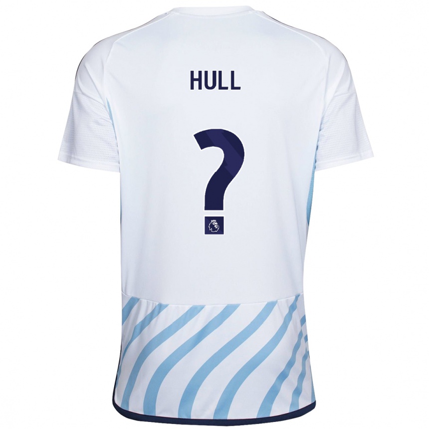 Kinder Fußball Ethan Hull #0 Weiß Blau Auswärtstrikot Trikot 2023/24 T-Shirt Luxemburg