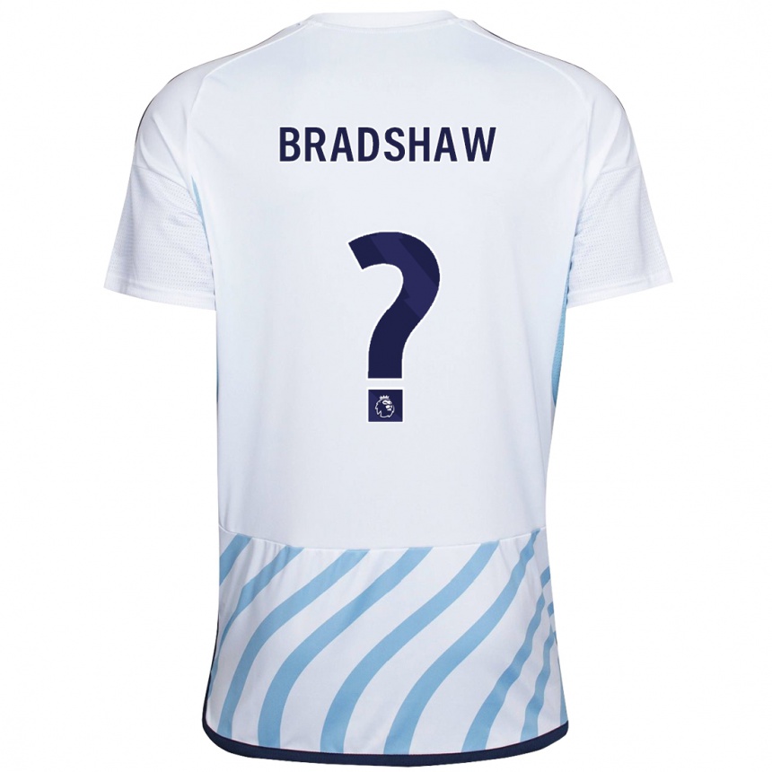 Kinder Fußball Alfie Bradshaw #0 Weiß Blau Auswärtstrikot Trikot 2023/24 T-Shirt Luxemburg