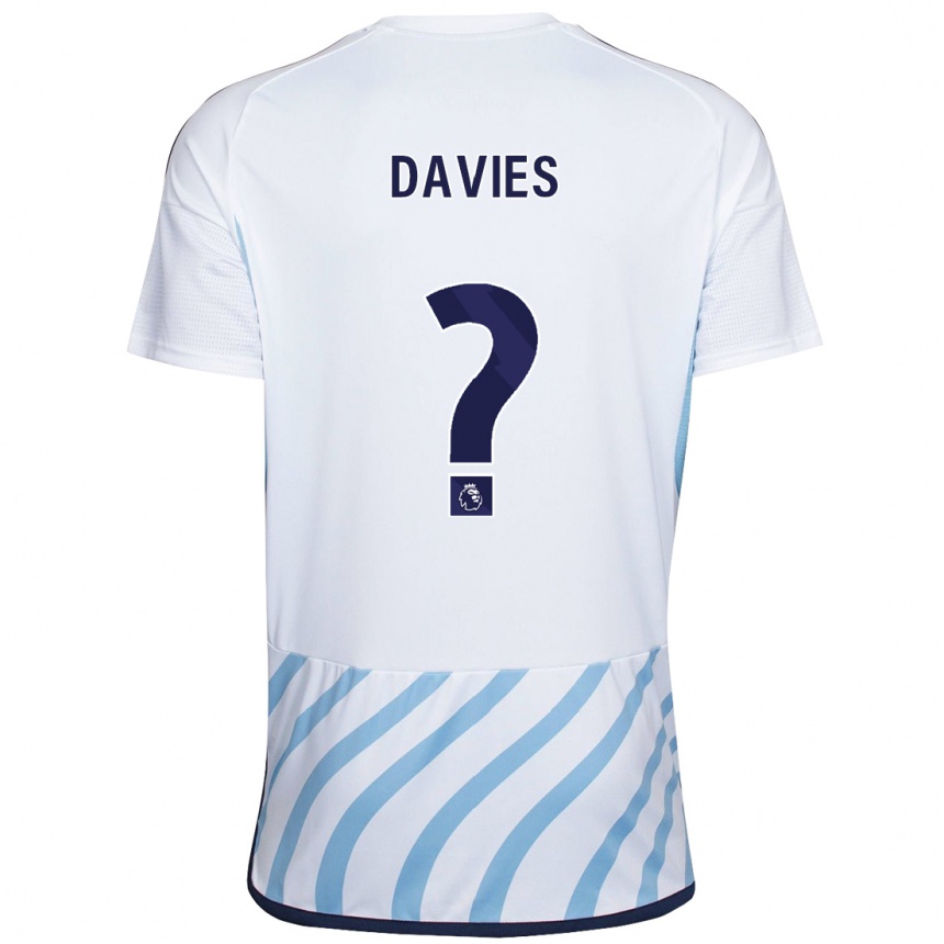 Kinder Fußball Isaac Davies #0 Weiß Blau Auswärtstrikot Trikot 2023/24 T-Shirt Luxemburg