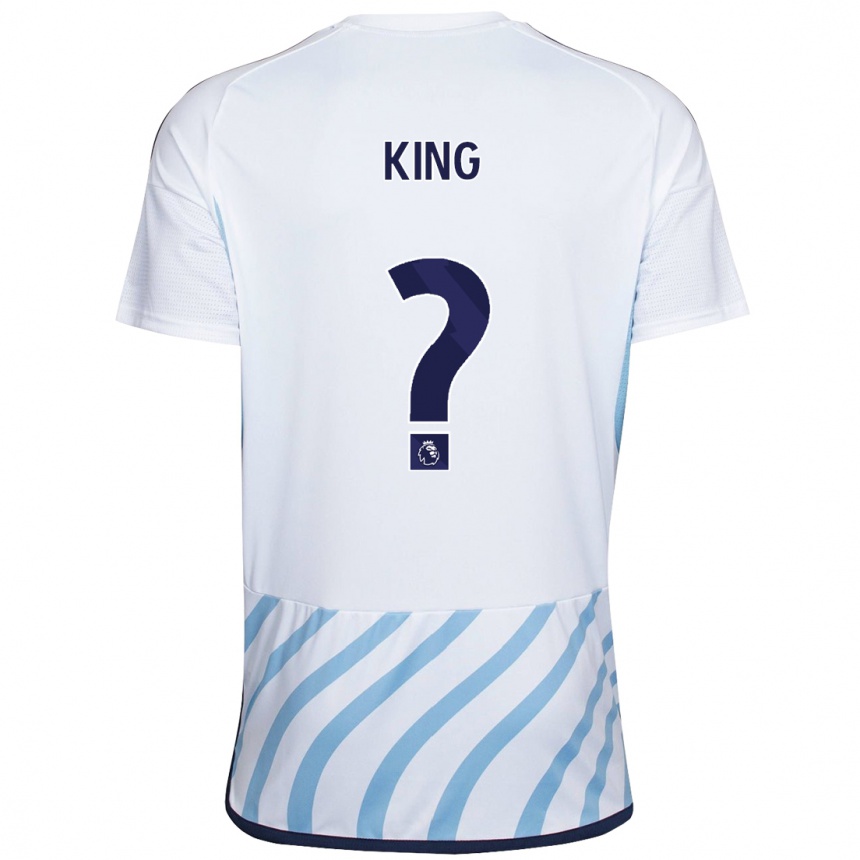 Kinder Fußball Leo King #0 Weiß Blau Auswärtstrikot Trikot 2023/24 T-Shirt Luxemburg