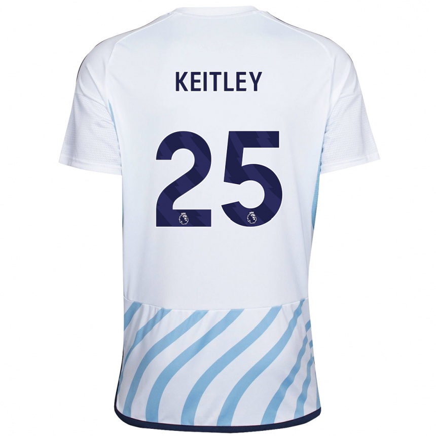 Kinder Fußball Alice Keitley #25 Weiß Blau Auswärtstrikot Trikot 2023/24 T-Shirt Luxemburg