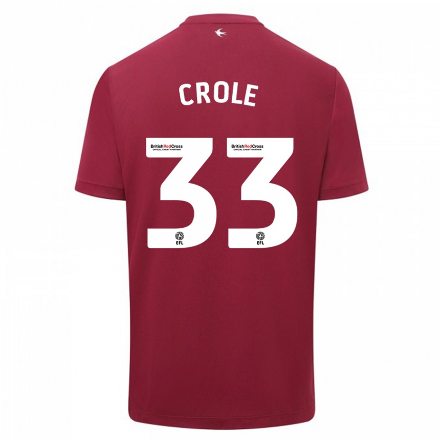 Kinder Fußball James Crole #33 Rot Auswärtstrikot Trikot 2023/24 T-Shirt Luxemburg