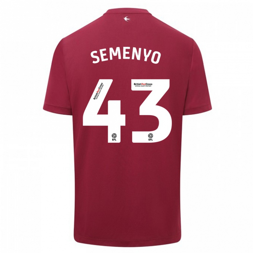 Kinder Fußball Jai Semenyo #43 Rot Auswärtstrikot Trikot 2023/24 T-Shirt Luxemburg