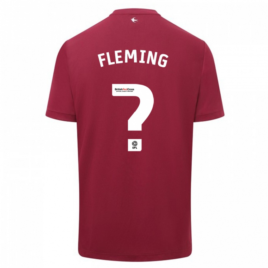 Kinder Fußball Cole Fleming #0 Rot Auswärtstrikot Trikot 2023/24 T-Shirt Luxemburg