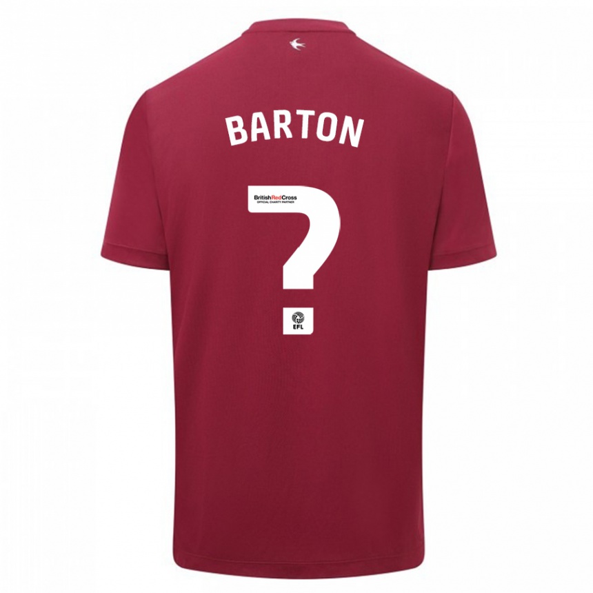 Kinder Fußball Daniel Barton #0 Rot Auswärtstrikot Trikot 2023/24 T-Shirt Luxemburg