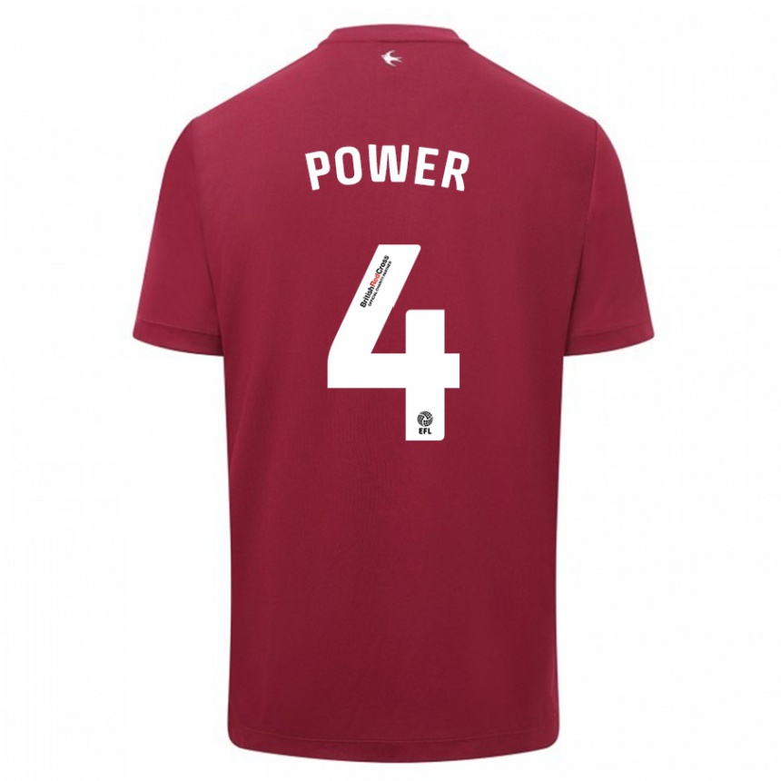 Kinder Fußball Hannah Power #4 Rot Auswärtstrikot Trikot 2023/24 T-Shirt Luxemburg