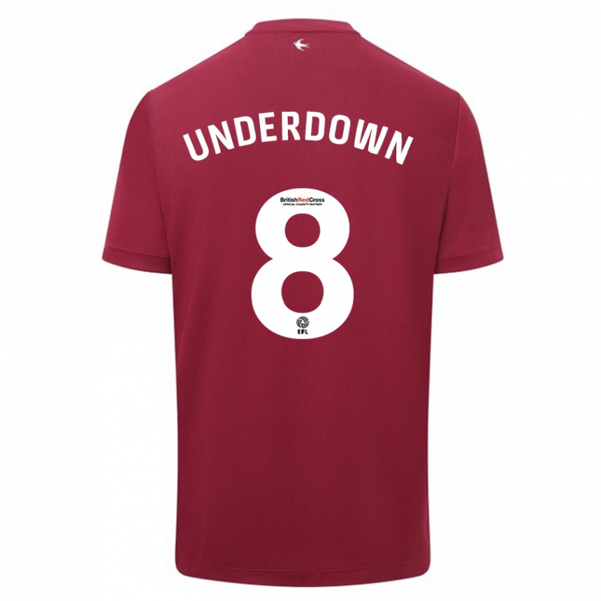 Kinder Fußball Kanisha Underdown #8 Rot Auswärtstrikot Trikot 2023/24 T-Shirt Luxemburg