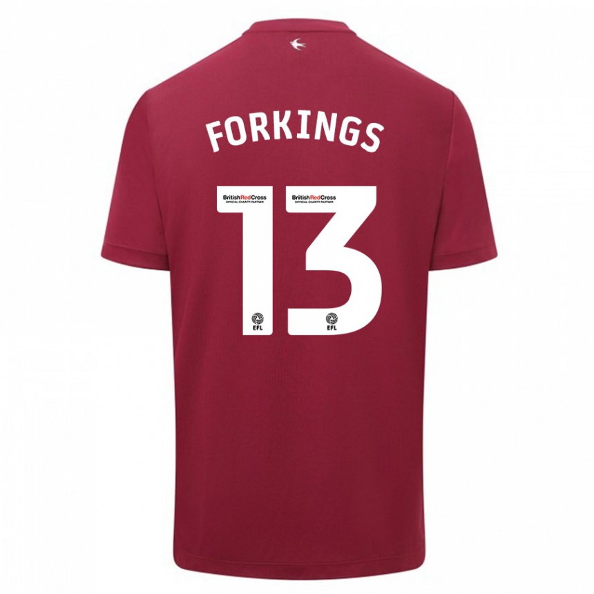 Kinder Fußball Amelia Forkings #13 Rot Auswärtstrikot Trikot 2023/24 T-Shirt Luxemburg