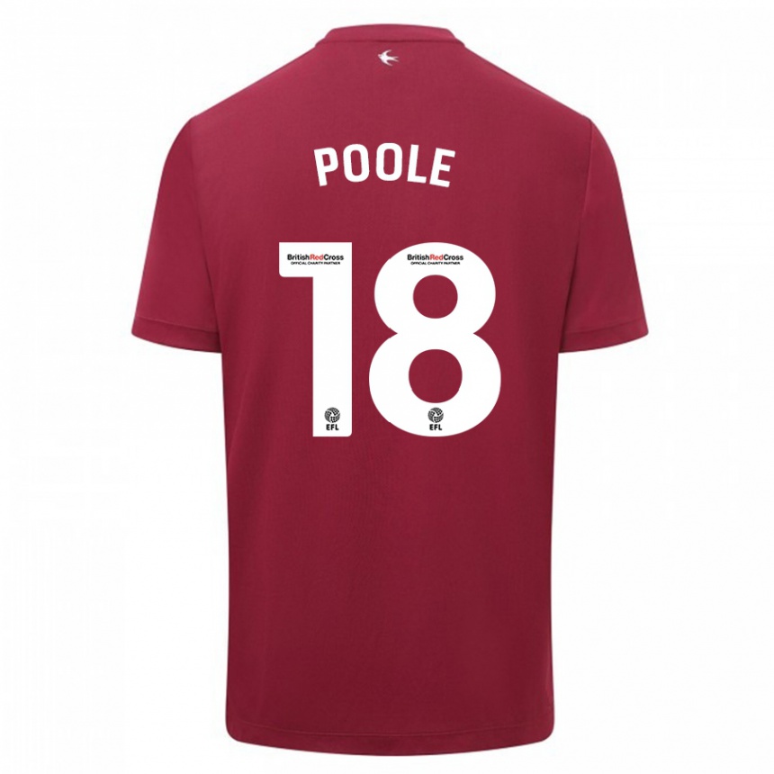 Kinder Fußball Phoebie Poole #18 Rot Auswärtstrikot Trikot 2023/24 T-Shirt Luxemburg